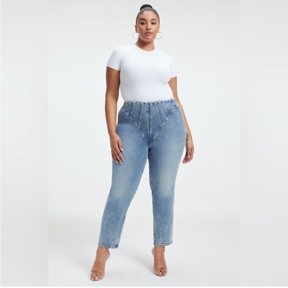 Good American Denim Slim Straight Mega Compression Jeans Curvy Girl Country Sexy - Picture 3 of 15